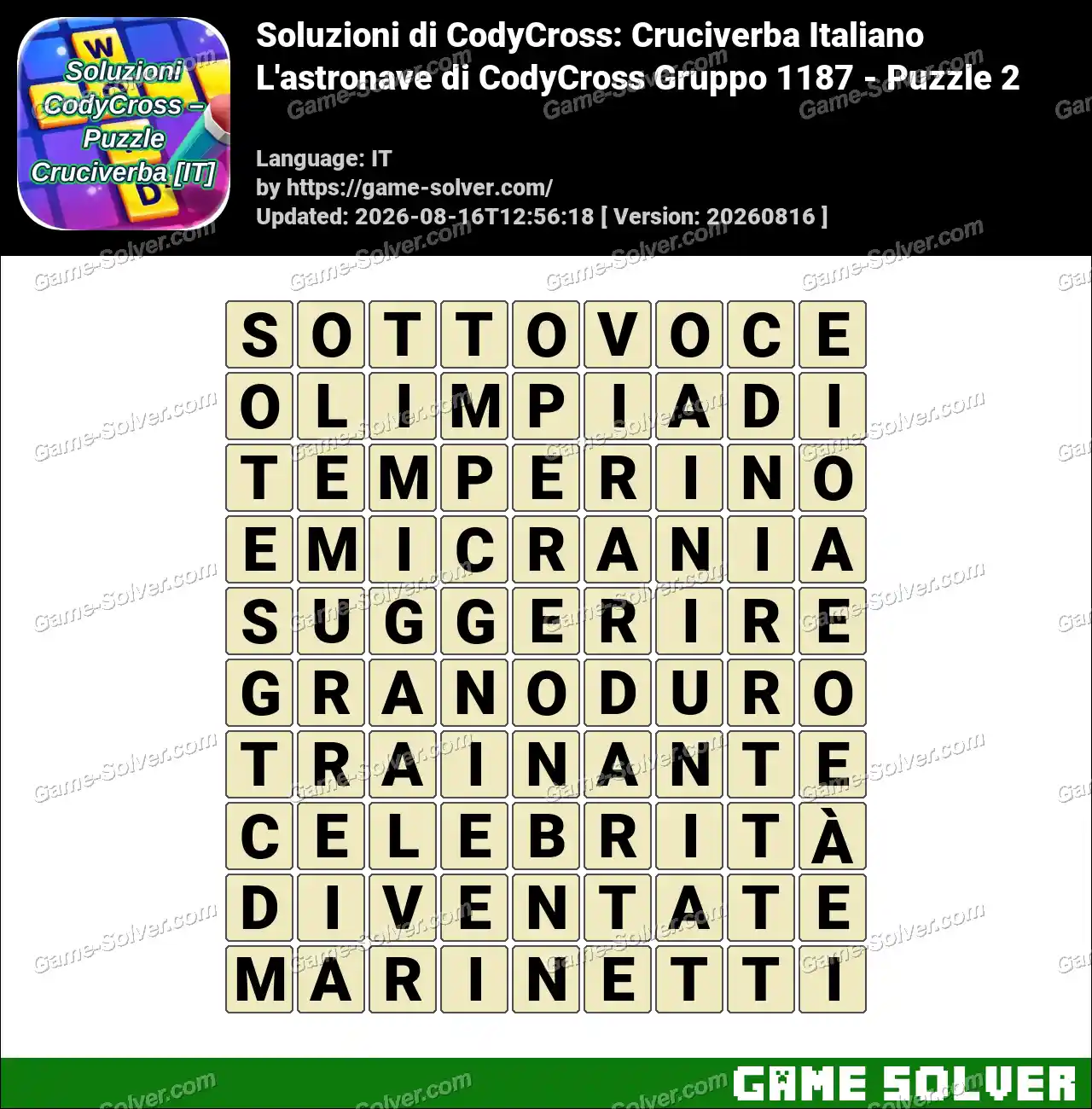 Soluzioni di CodyCross: Cruciverba Italiano L’astronave di CodyCross Gruppo 1187 – Puzzle 2